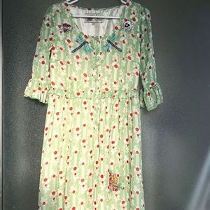 Laura Lees Skulls Hearts and Dragonflies Pin-up Dress Small Top Shop